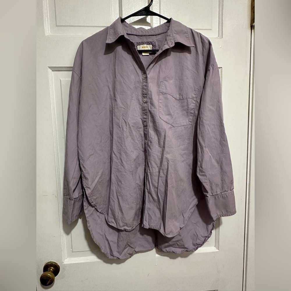 Maeve Lavender Button Down Shirt